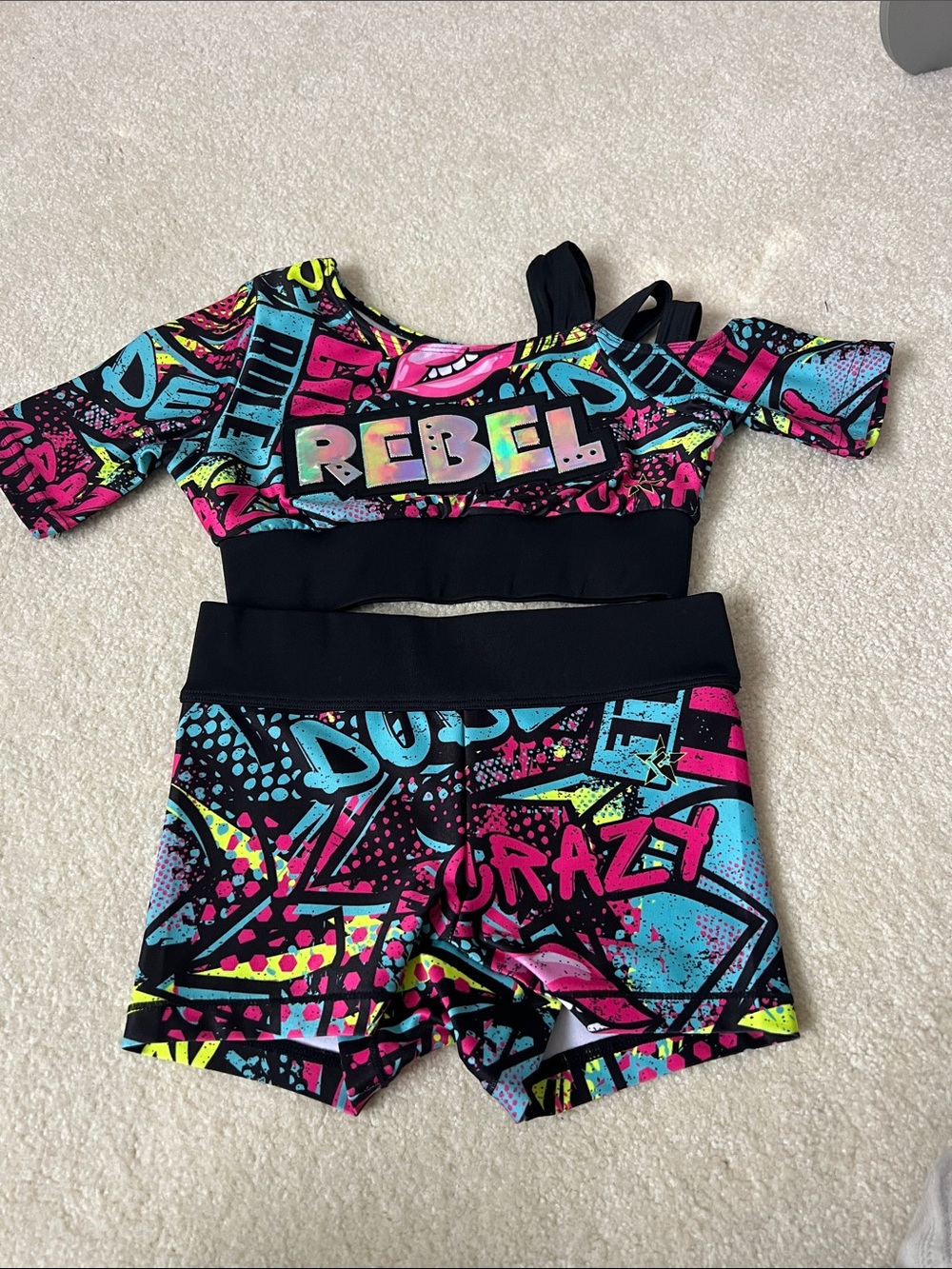 RARE 'REBEL' Neon Graffiti Set - Black Multicolor